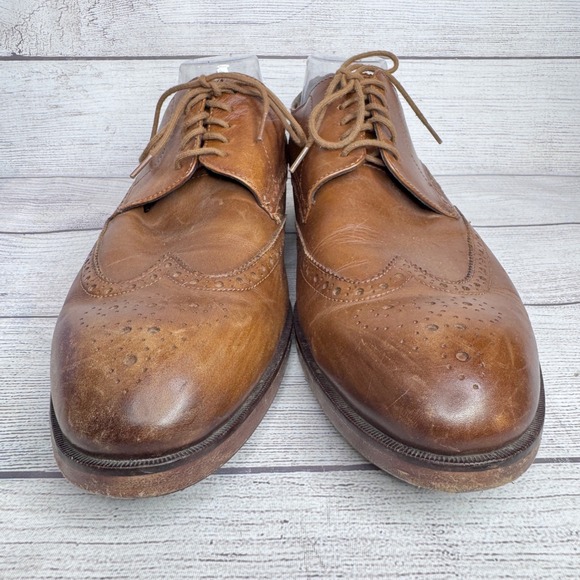 Cole Haan Grand OS Mens 13 M Tan Brown Leather Wingtip Derby Shoes C24168‎ main image 6